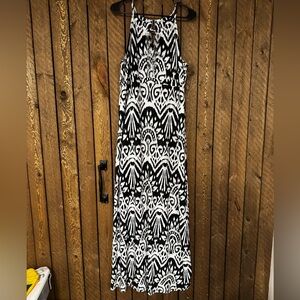 Black and White Patterned Maxi Dress